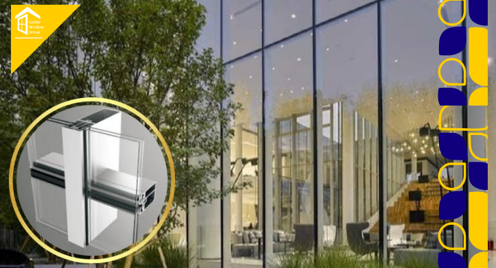 نمای کرتین وال نیمه فریم لس